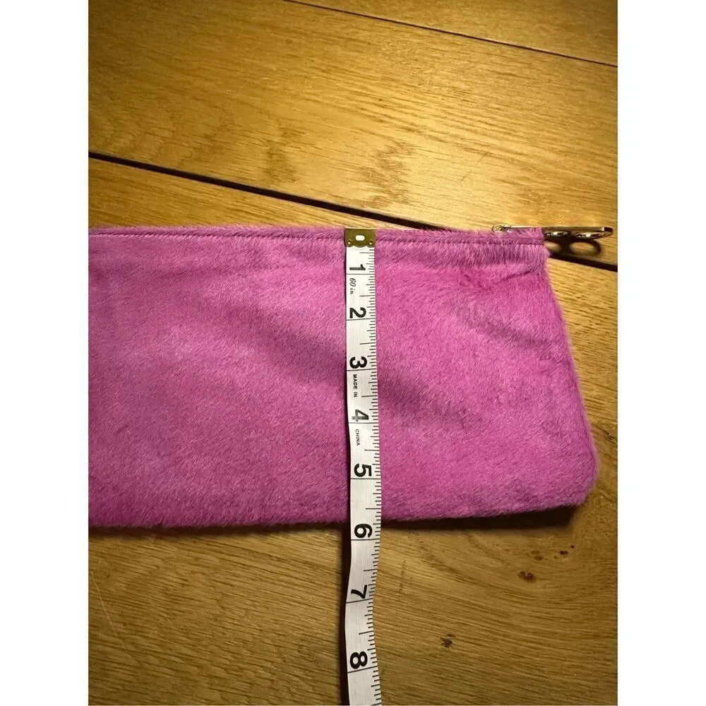 Paule Ka purple pink animal hair clutch